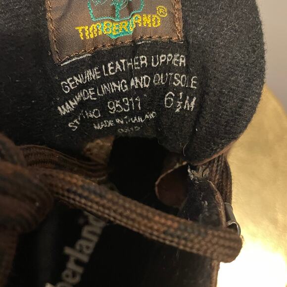 Vintage Timberland Women's 6.5M Hiking Boots | 90s Brown Leather, Thailand Rare - Picture 7 of 12